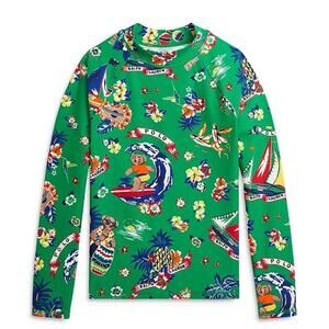 NWT Polo Ralph Lauren Polo Surfer Bear Performance Rash Guard Big Kids XL 18-20